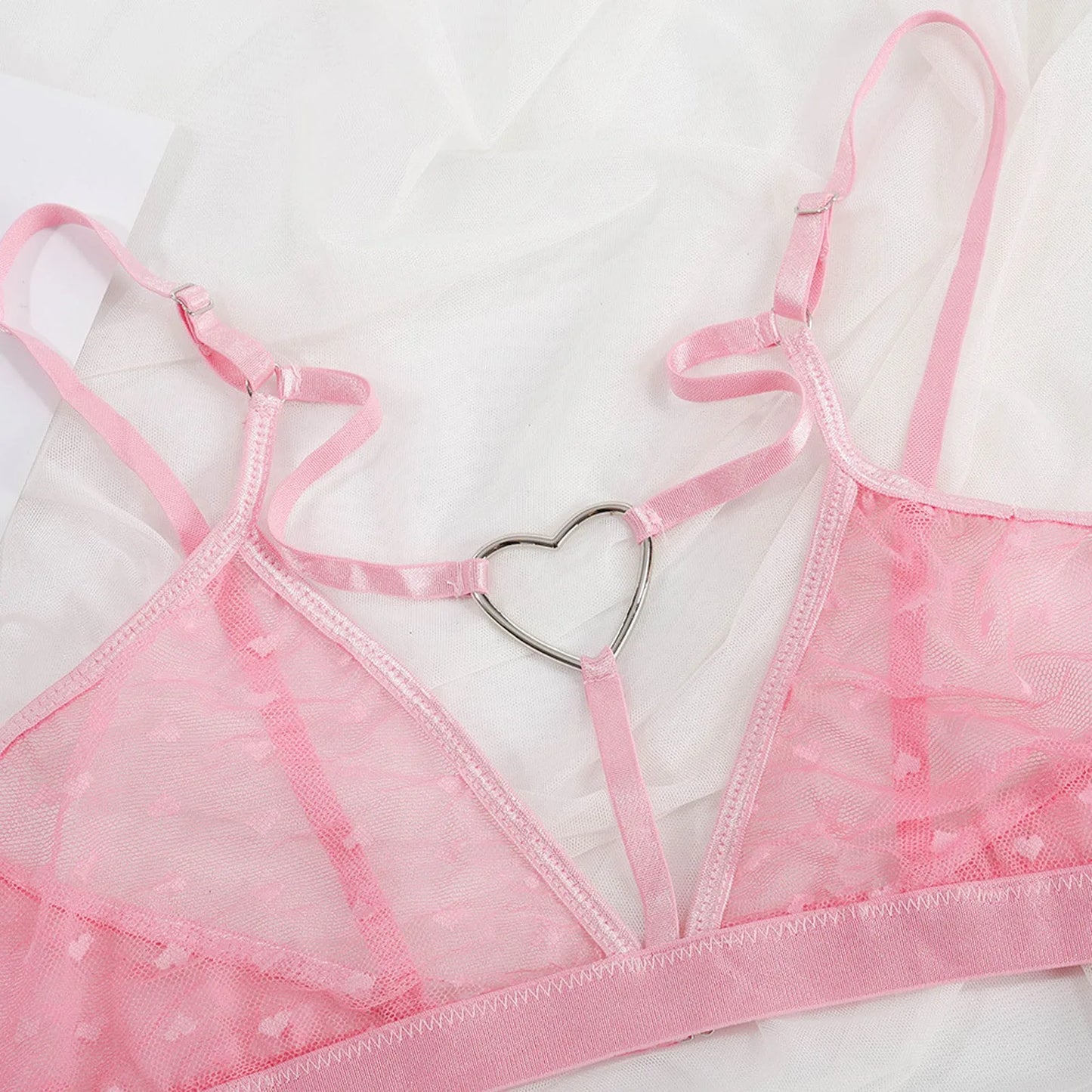 Erotic Mesh Transparent Lace Bra+Panty Brief Sets Sensual Lingerie